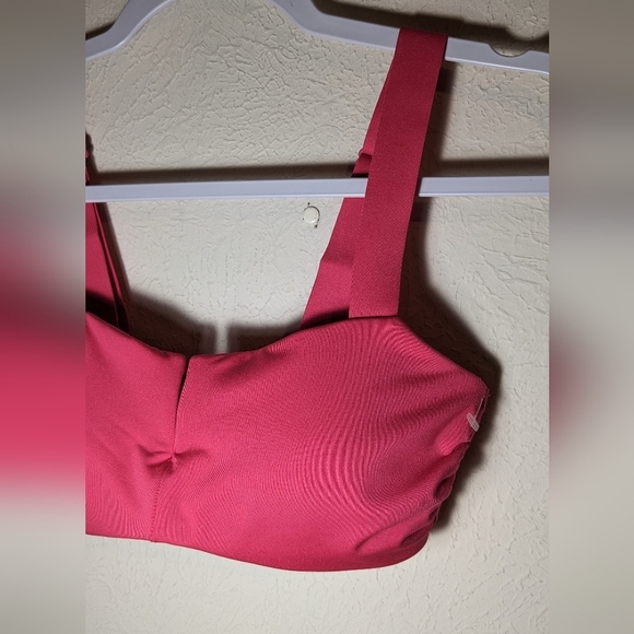 NWOT Athleta square neck V bikini top in Tulip pink - Picture 8 of 13